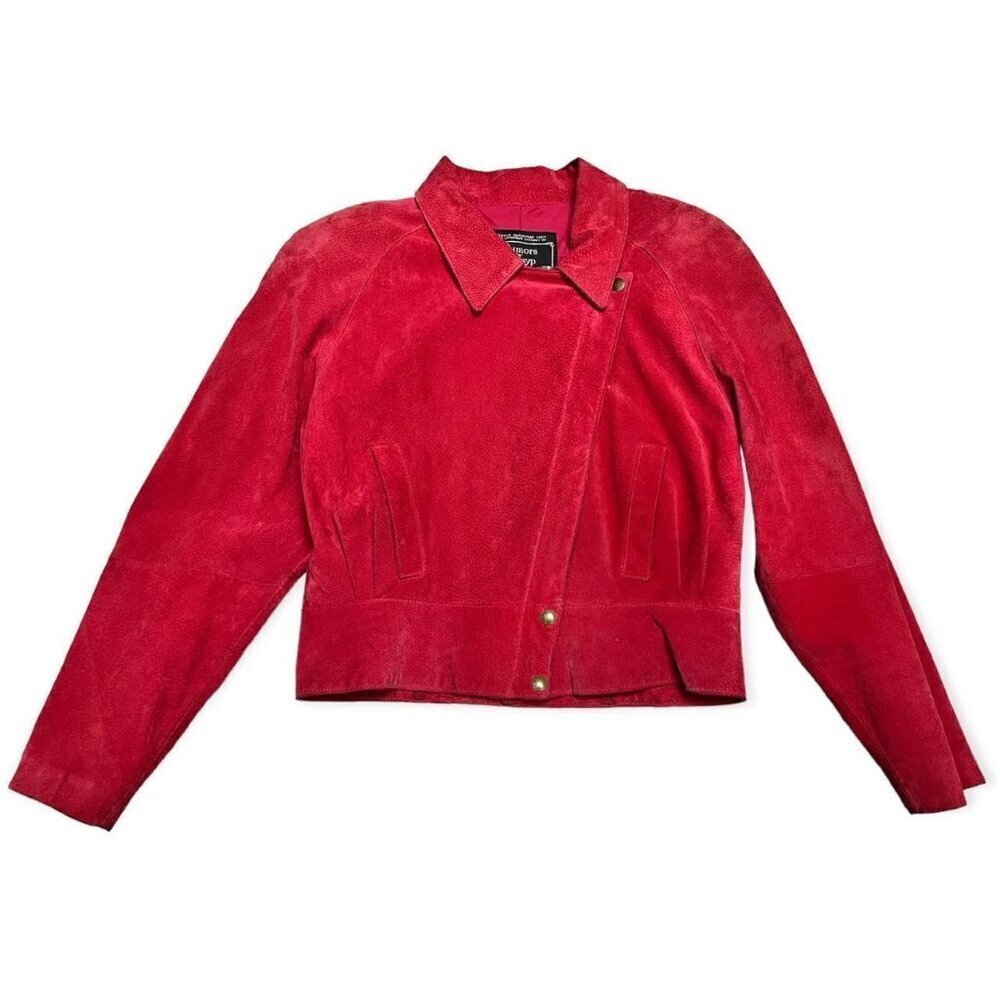 Vintage Genuine Leather CROPPED Rumors n Gossyp Bomber Jacket - Womens Large